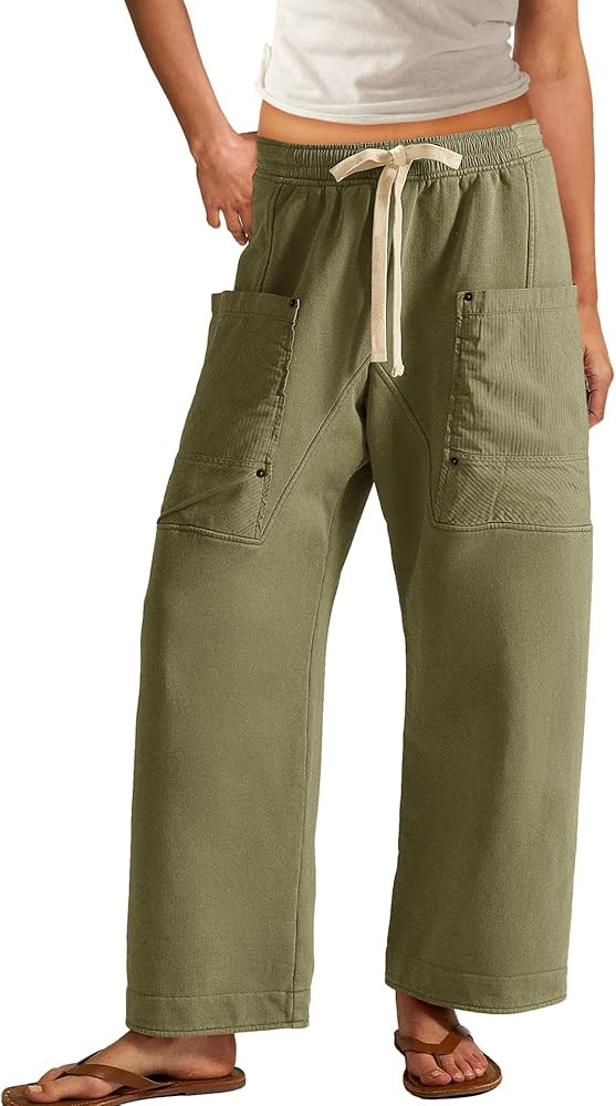 Panadila Women Wide Leg Pants Drawstring Barrel Sweatpants Baggy Cargo Pants Lounge Trousers with... | Amazon (US)