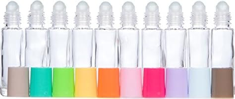 The Root and Petal Set of 10 Multicolored Glass Roller Bottles with Glass Balls for Essential Oil... | Amazon (US)