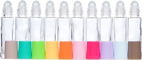 The Root and Petal Set of 10 Multicolored Glass Roller Bottles with Glass Balls for Essential Oil... | Amazon (US)