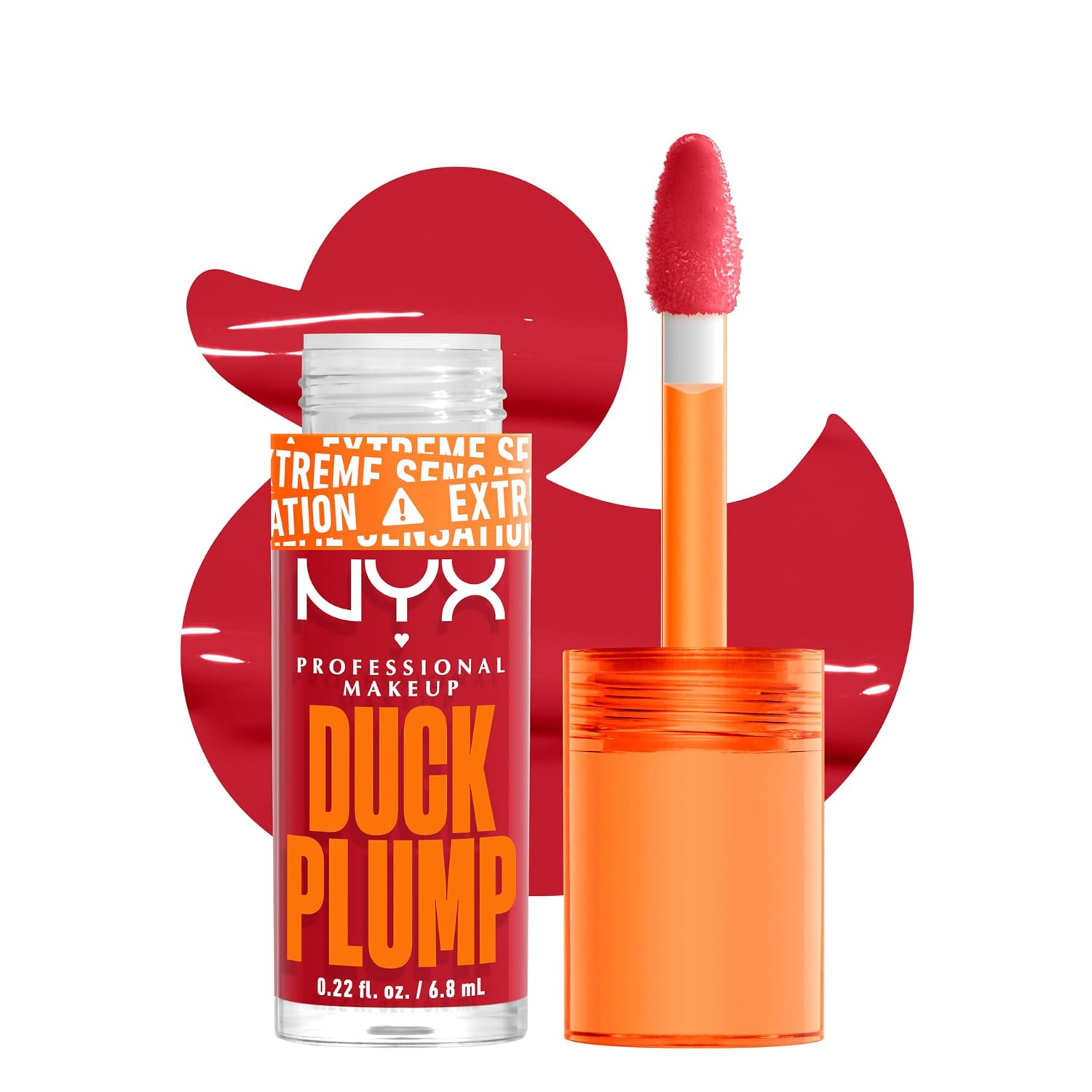 NYX PROFESSIONAL MAKEUP Duck Plump High Pigment Plumping Lip Gloss with Spicy Ginger, Vegan Lip Makeup - Cherry Spice (Transparent Red) | Amazon (US)