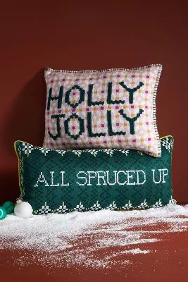 Wintry Embroidered Pillow | Anthropologie (US)