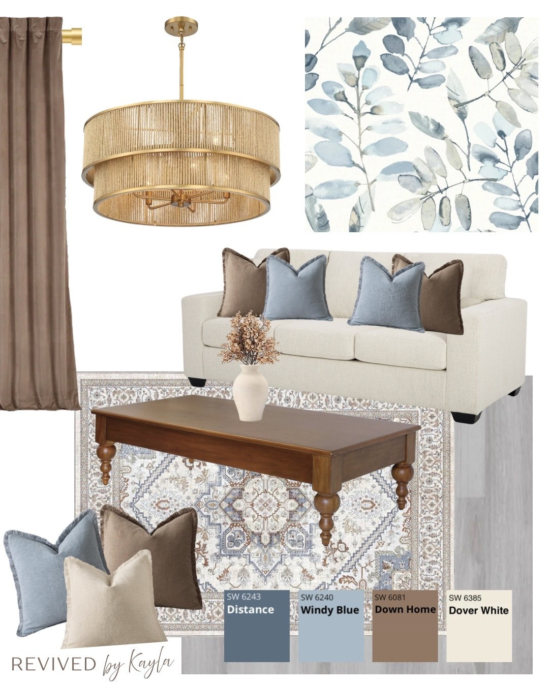 Neutral blue and brown living room design with paint color palette from Sherwin Williams 🤎 I absolutely love this rug!

#livingroomdesign #livingroomdecor #homedesign #homedecor #homeinspo #home #livingroom #paintcolors #sherwinwilliams #amazon #wayfair #ashley #amazonfinds #wayfairfinds

#LTKHome #LTKFindsUnder50 #LTKFindsUnder100