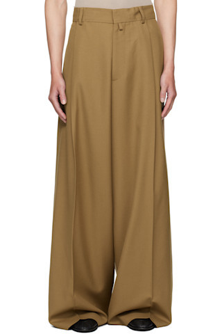 Tan Pleated Trousers | SSENSE