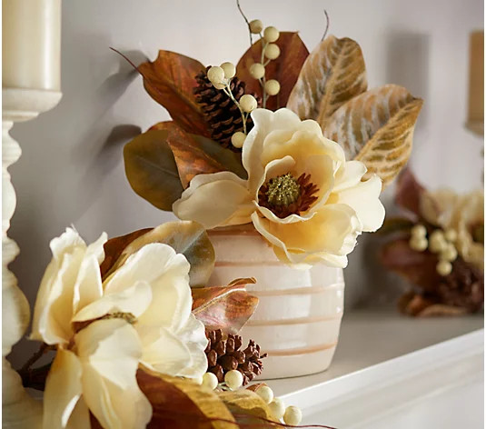 Set of 4 Harvest Magnolia and Berry Picks by Valerie | QVC