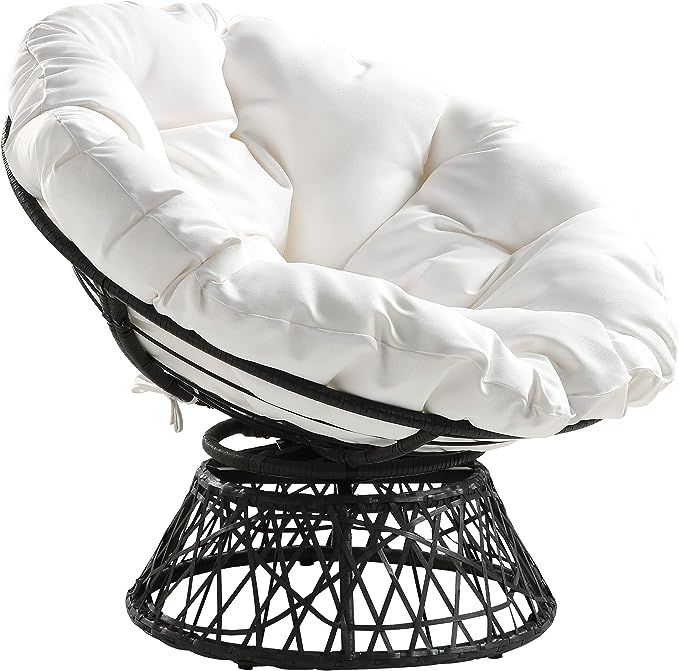 OSP Home Furnishings Wicker Papasan Chair with 360-Degree Swivel, 40” W x 36” D x 35.25” H,... | Amazon (US)