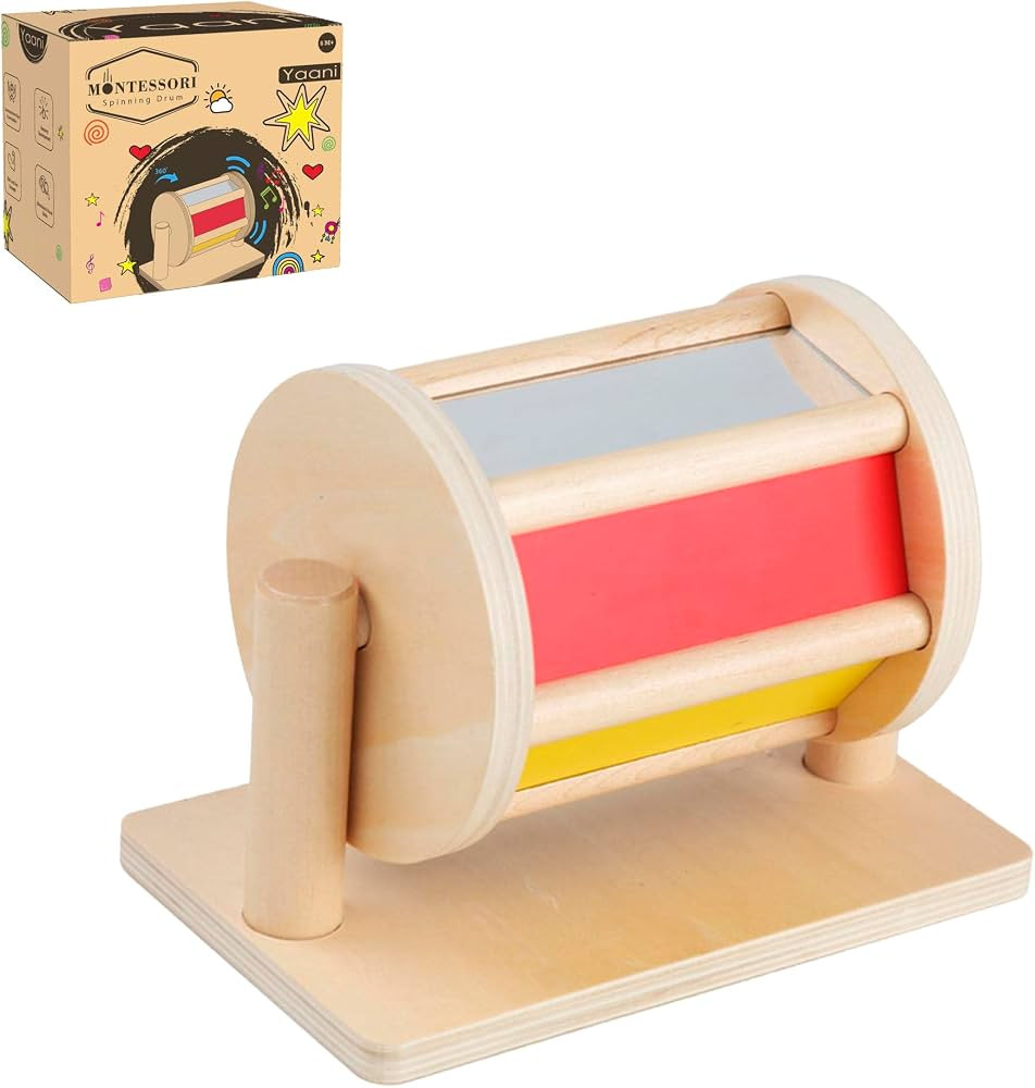 YAANI Montessori Spinning Drum, Baby Toys 6-12 Months, Montessori Toys for 1 Year Old, Sensory To... | Amazon (US)