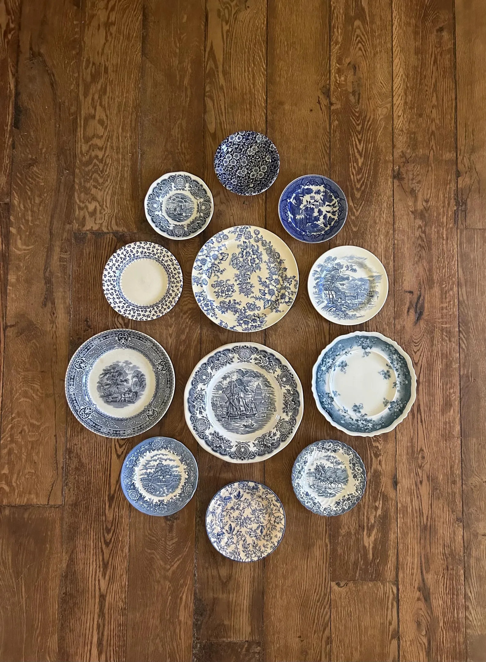 beautiful set of 12 mismatched vintage and antique plates, instant plate wall, elegant all season... | Etsy (Global)