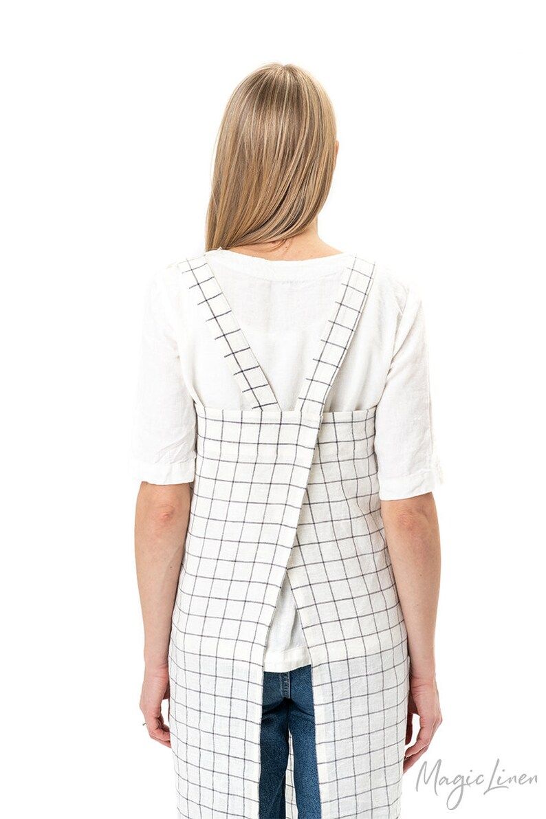 Japanese cross back linen apron. Japanese apron. Linen cross | Etsy | Etsy (US)