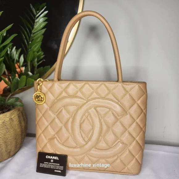 TIMELESS CHANEL MEDALLION BEIGE CAVIAR | Poshmark
