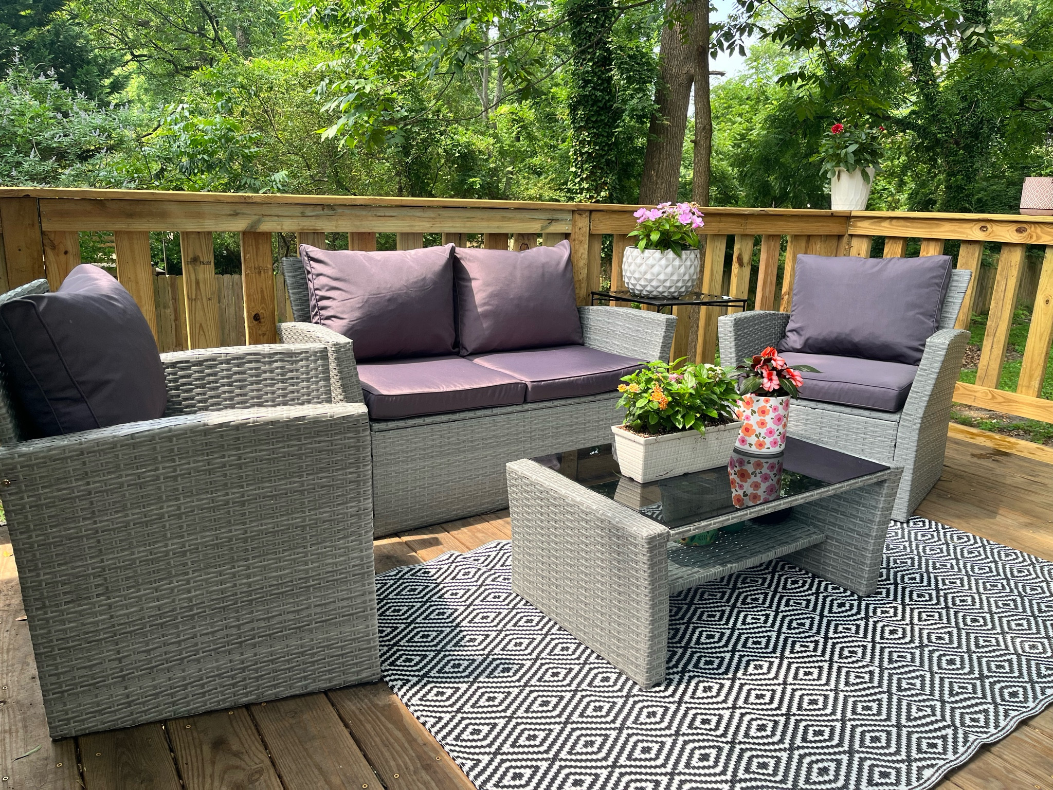 🚨 sale alert 🚨 this adorable conversational set is on sale right now at Walmart! Perfect for smaller decks and handles icky weather well. Over $200 off the original price 🤯

#LTKsalealert #LTKhome #LTKSeasonal