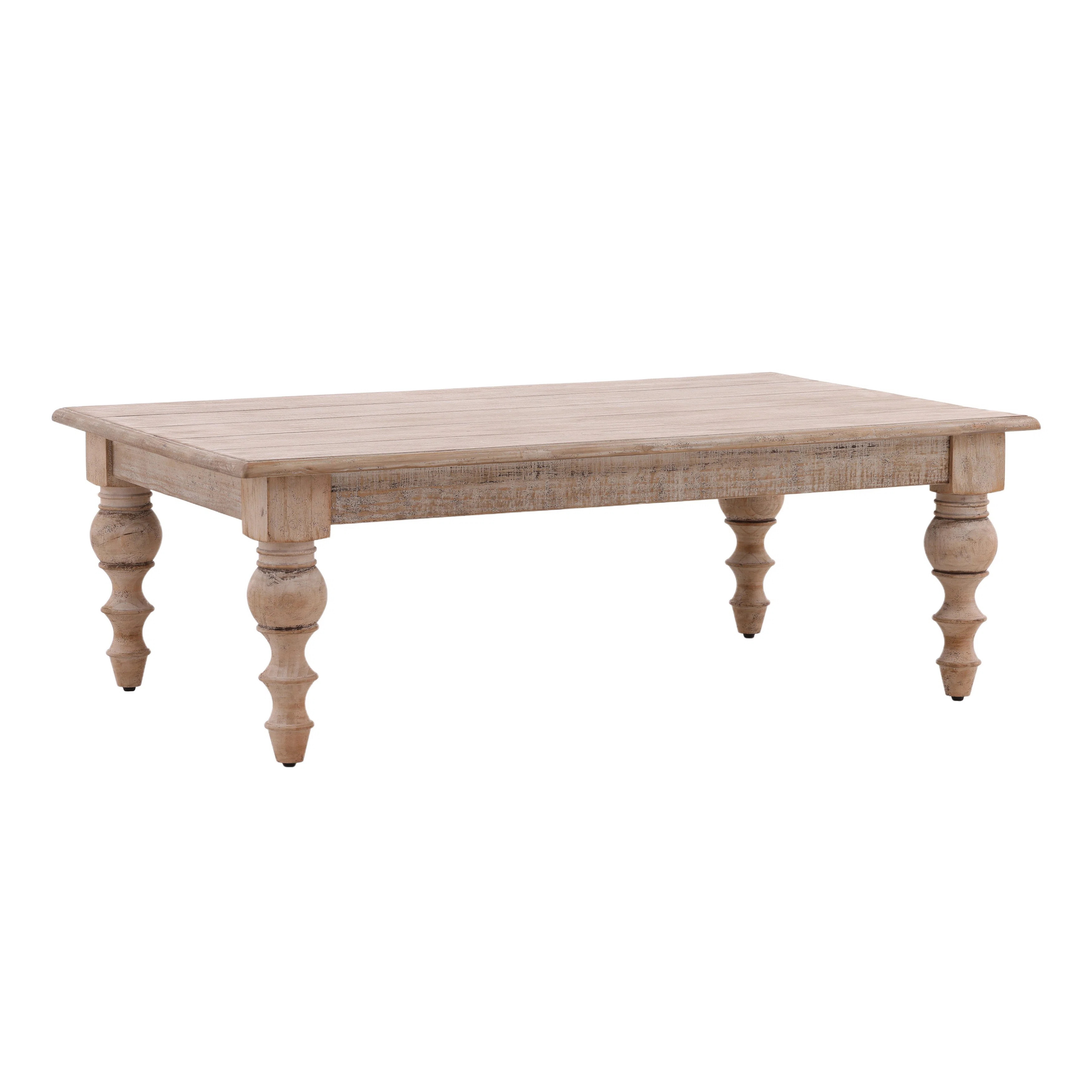 Laurel Foundry Modern Farmhouse® Ayala 54" Rectangular Reclaimed Pine Coffee Table with Carved 4... | Wayfair North America