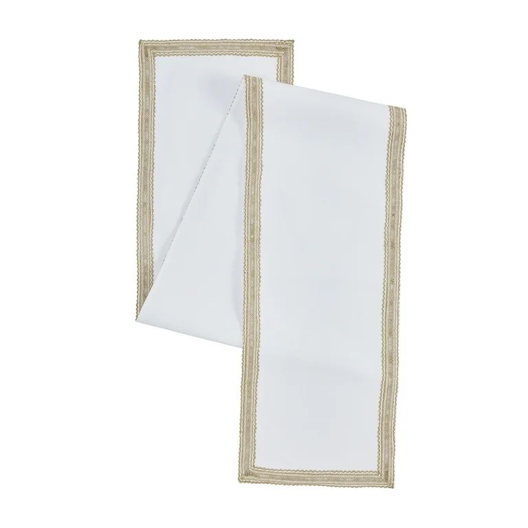 My Texas House Harper Jute Trim 14" x 90" Table Runner, Natural White, 1 Piece | Walmart (US)