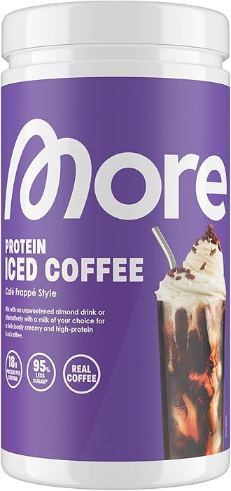 MORE Protein Iced Coffee, Café Frappé Style, 500 g, Eiskaffee mit wertvollen Proteinen, wenig Z... | Amazon (DE)
