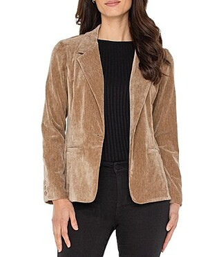 Liverpool Los Angeles Velvet Fitted Collared Long Sleeve Blazer - XS | Dillard's