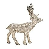Creative Co-Op 8-1/2"L x 1-1/2"W x 9-3/4"H Cast Metal Deer w/Silver Mica Flakes Figures and Figur... | Amazon (US)