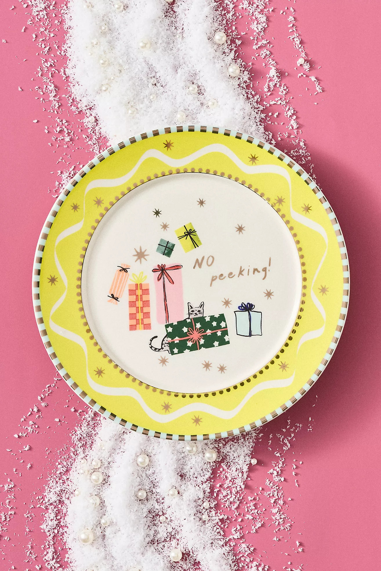 Caroline Stoneware Holiday Dessert Plate | Anthropologie (US)