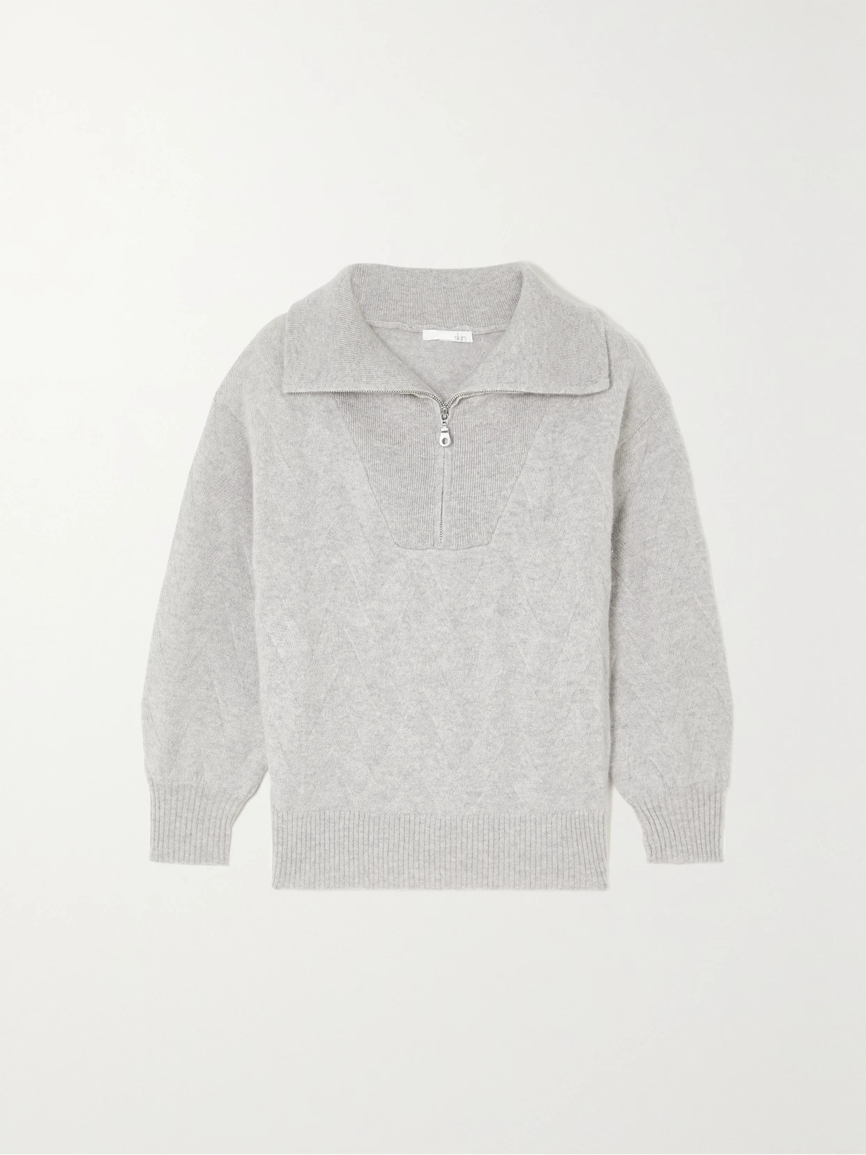 Skin - Poppy Cable-knit Cashmere Sweater - Gray | NET-A-PORTER (US)