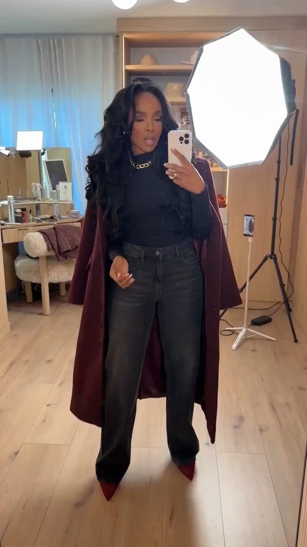 Scroll to shop this elevated monochrome outfit that feels polished and powerful. The black base layers paired with the long burgundy coat create a timeless, chic look that instantly elevates everyday basics while keeping the outfit sleek and sophisticated.

Perfect for work outfits, date nights, city days, fall styling, and elevated everyday looks.

5'4" | 138 lbs | 34D bust | 27" waist | 40" hips

#LTKvlog #LTKootd #LTKSpringSale