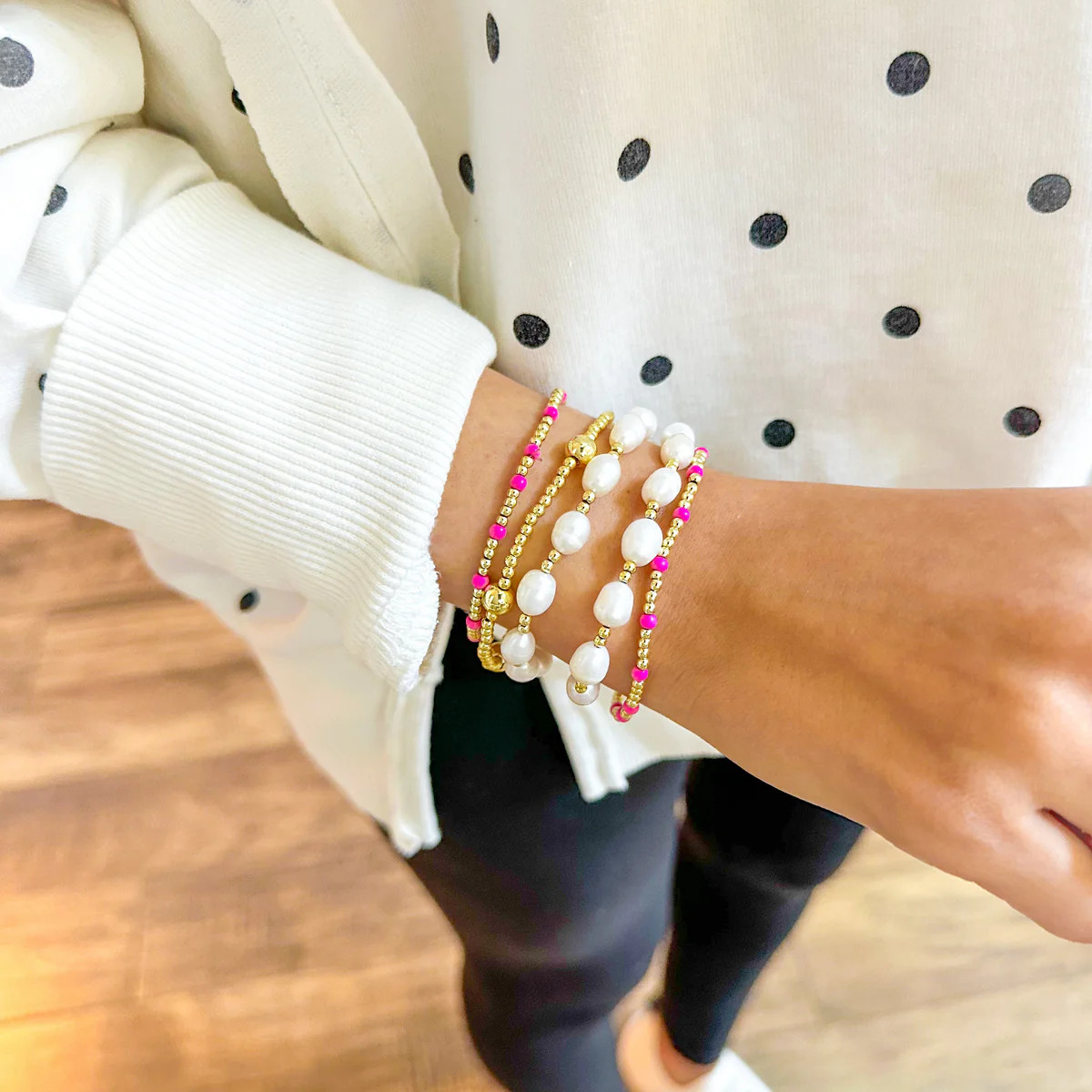 Polka Pink Stack | Cocos Beads and Co