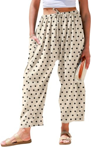 TARSE Women's Linen Wide Leg Pants Baggy Palazzo Harem Pants with Pocket | Amazon (US)
