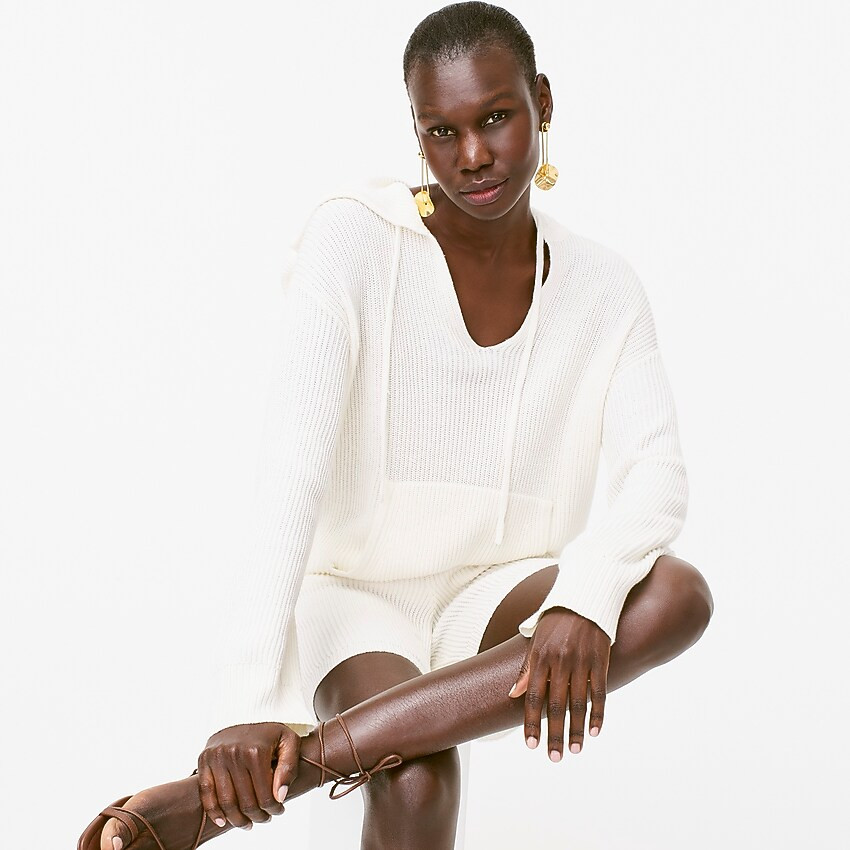 Ribbed cotton-cashmere hoodie | J. Crew US