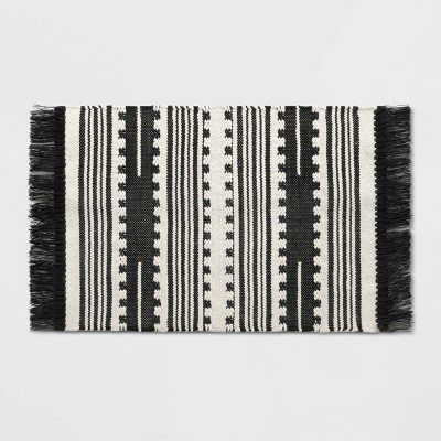 2'x3' Sylviidae Striped Woven Accent Rug Black - Opalhouse™ | Target