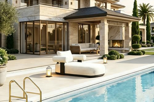 PURPLE LEAF Outdoor Chaise Lounge 1 Piece Chair Modern Aluminum Lounger Daybed with Lumbar Pillow... | Amazon (US)