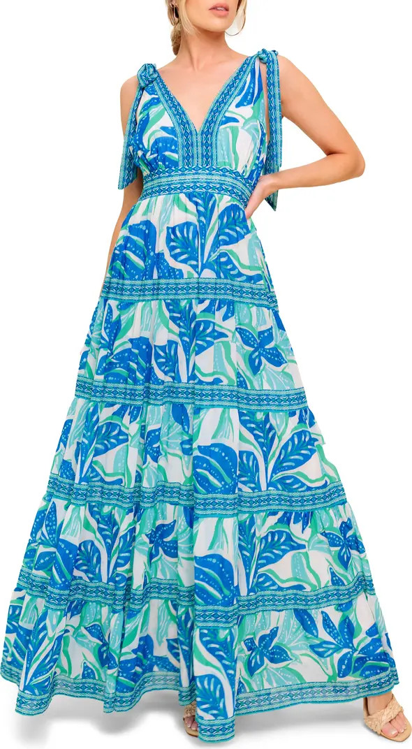 Floral Tie Shoulder Maxi Dress | Nordstrom Rack