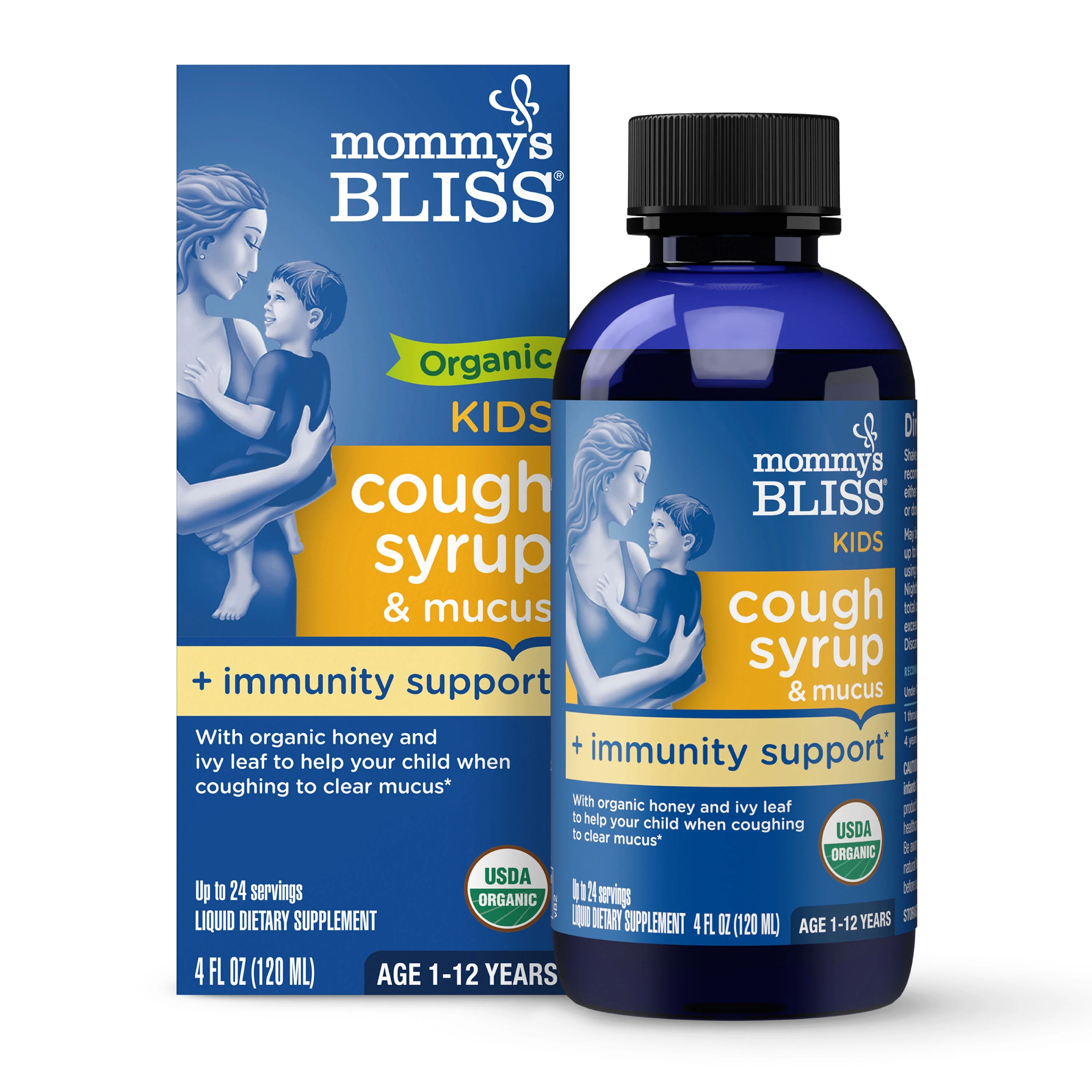 Mommy's Bliss Kids, Organic Cough Syrup + Immunity Support, 1-12 Yrs, 4 fl oz (120 ml) | Walmart (US)