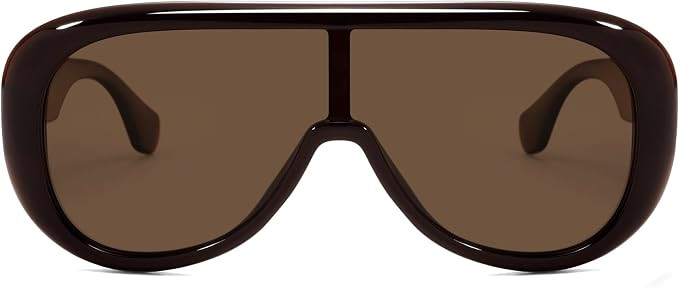 VANLINKER Oversized Aviator Square Sunglasses Womens Men Trendy One-Piece Polarized Lens Retro Fu... | Amazon (US)