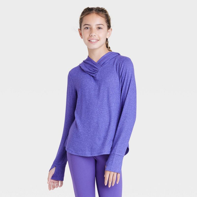 Girls' Cozy Hooded Pullover - All in Motion™ | Target