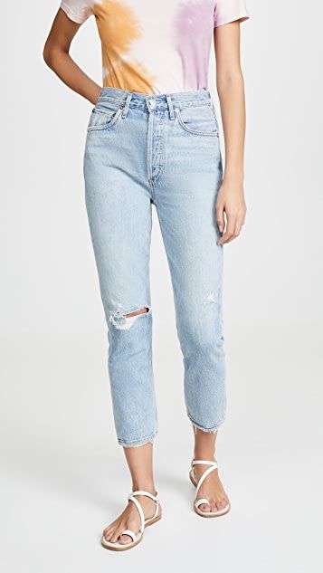 Riley High Rise Straight Crop Jeans | Shopbop