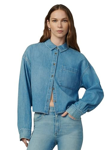 Joe's Jeans Women's The Cropped Boyfriend Button Down Shirt, Breathtaking | Amazon (US)