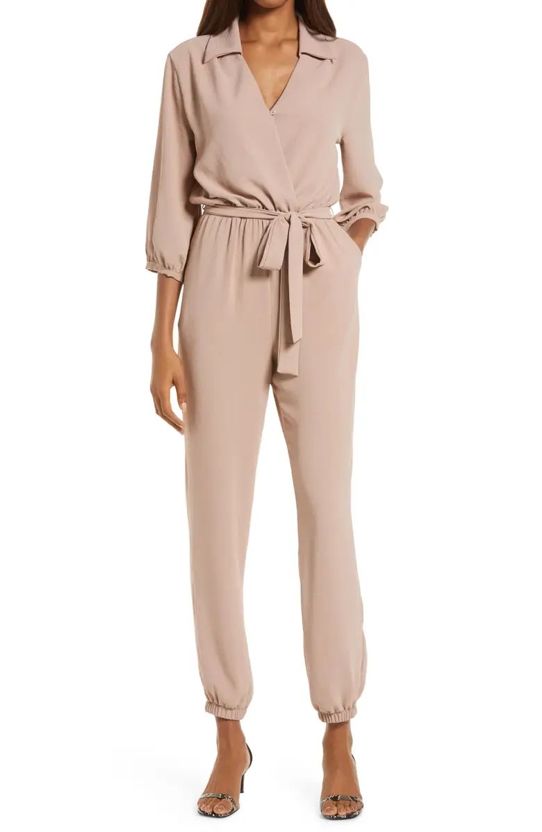 Tie Waist Long Sleeve Jumpsuit | Nordstrom