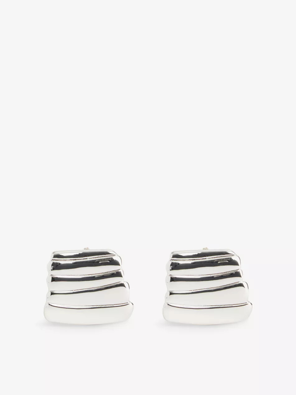 Vase silver-plated brass stud earrings | Selfridges