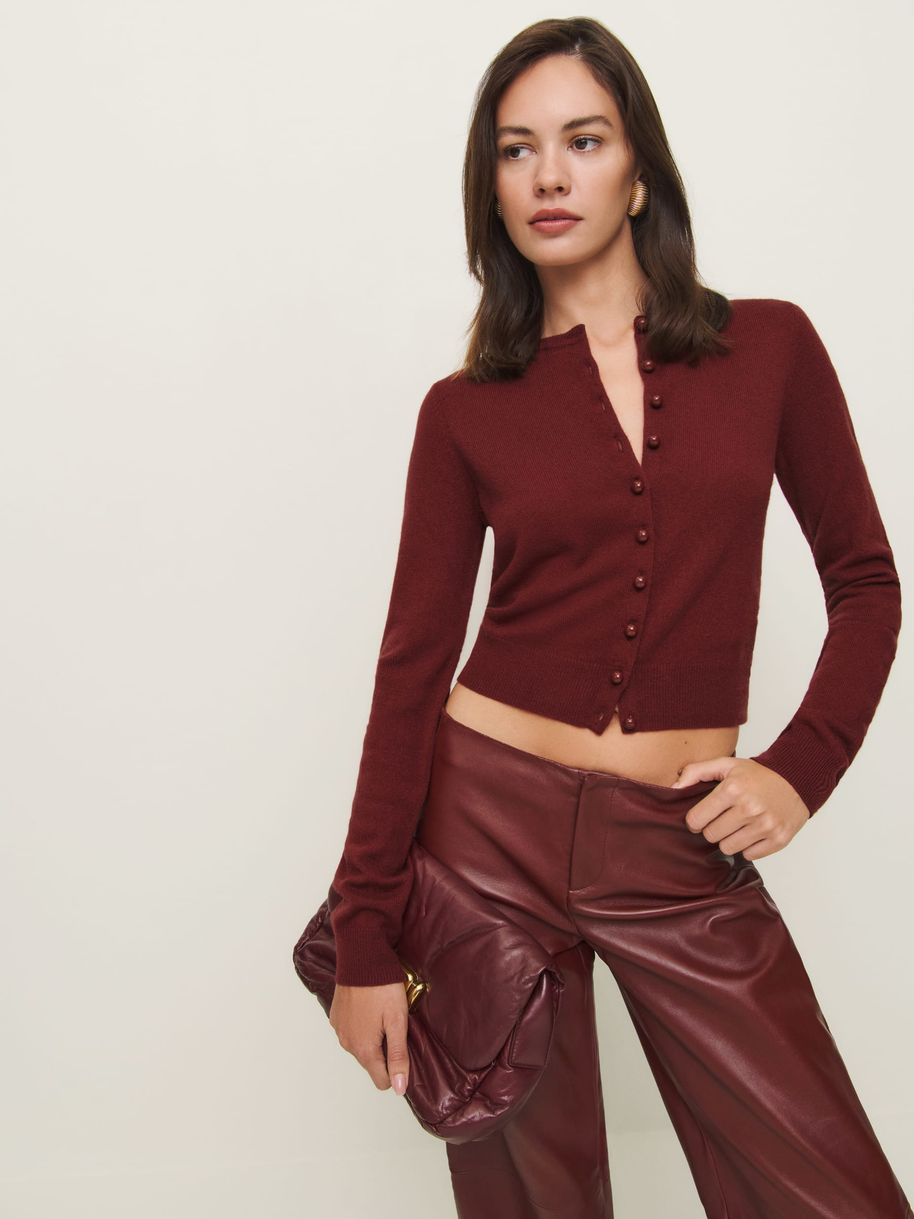Caspia Cashmere Cropped Cardigan | Reformation (Global)