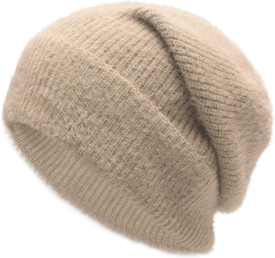 ZLYC Winter Slouchy Beanie Hat Warm Ribbed Knit Stretch Skull Cap for Women Men | Amazon (US)