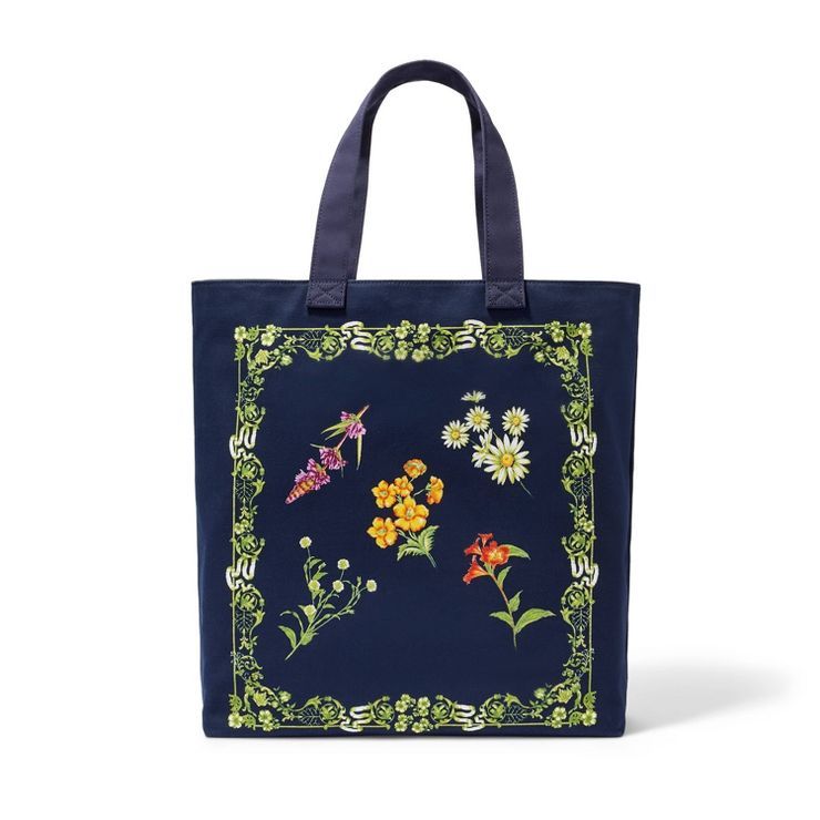 Dainty Floral Print Large Tote Bag - Agua Bendita x Target Navy | Target