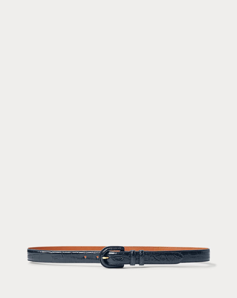 Caiman Buckle Belt for Women | Ralph Lauren® UK | Ralph Lauren (UK)