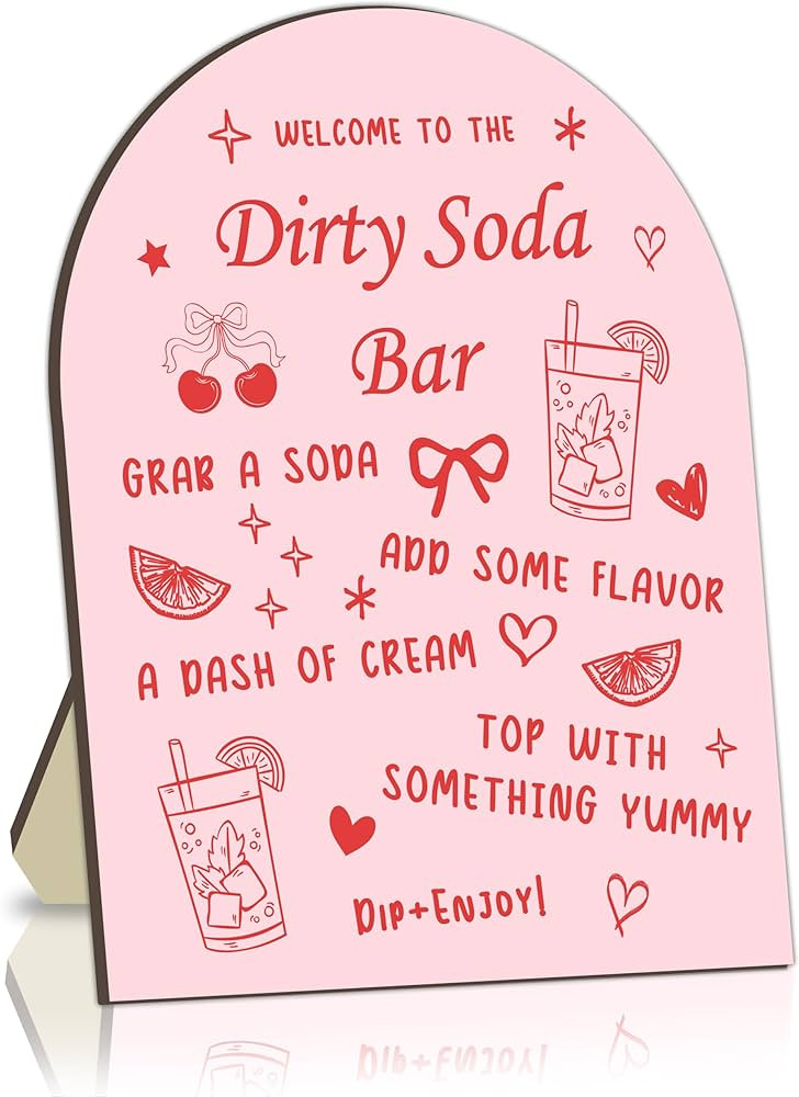Dirty Soda Bridal Shower Bar Signs, Dirty Soda Bride Shower Welcome Wooden Sign, Party Table Deco... | Amazon (US)
