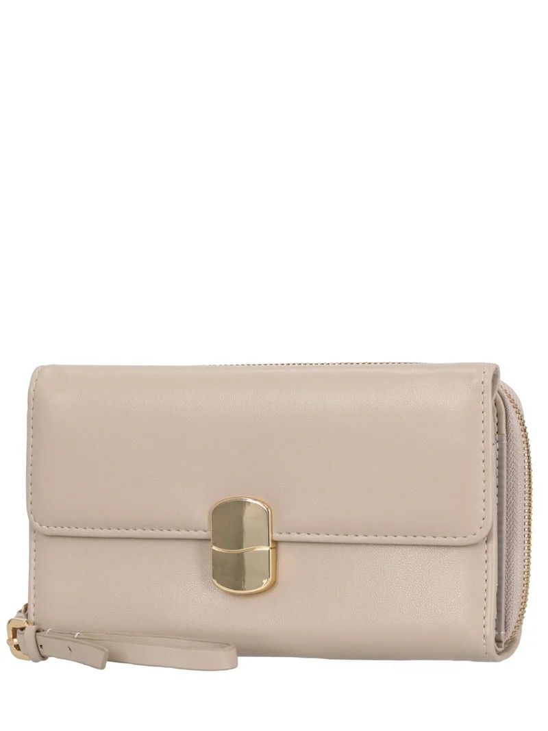 Time and Tru Women's Ainsley Bulk Clutch, Solid Light Brown | Walmart (US)