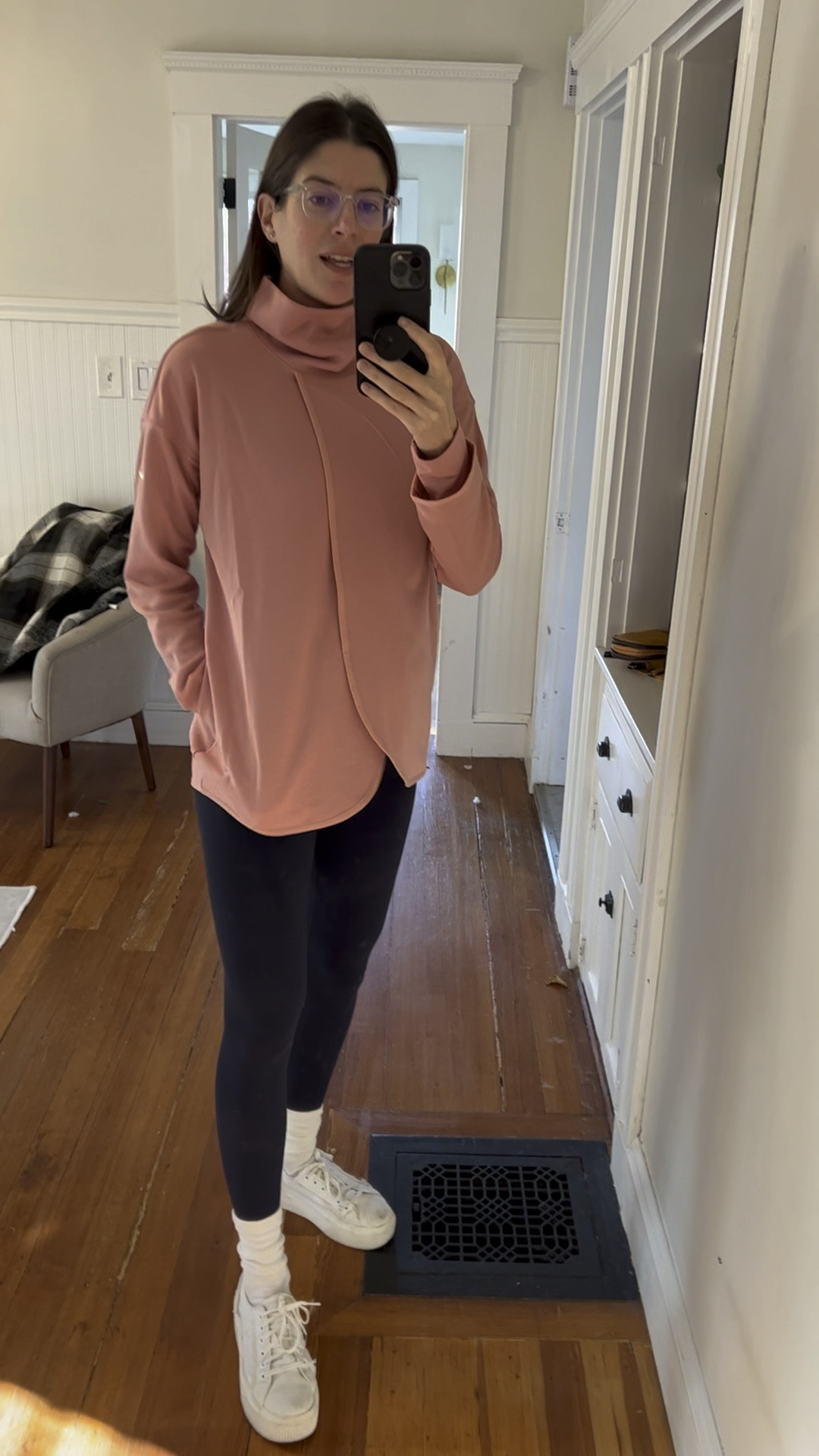 Wearing a small in the pullover and leggings, medium bra 

#LTKfindsunder100 #LTKbump #LTKfitness