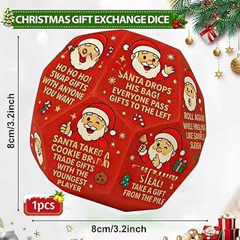 Christmas Santa Swap Gift Exchange Dice,Hilarious Exchange Party Game Dice Game,Christmas Stockin... | Amazon (US)