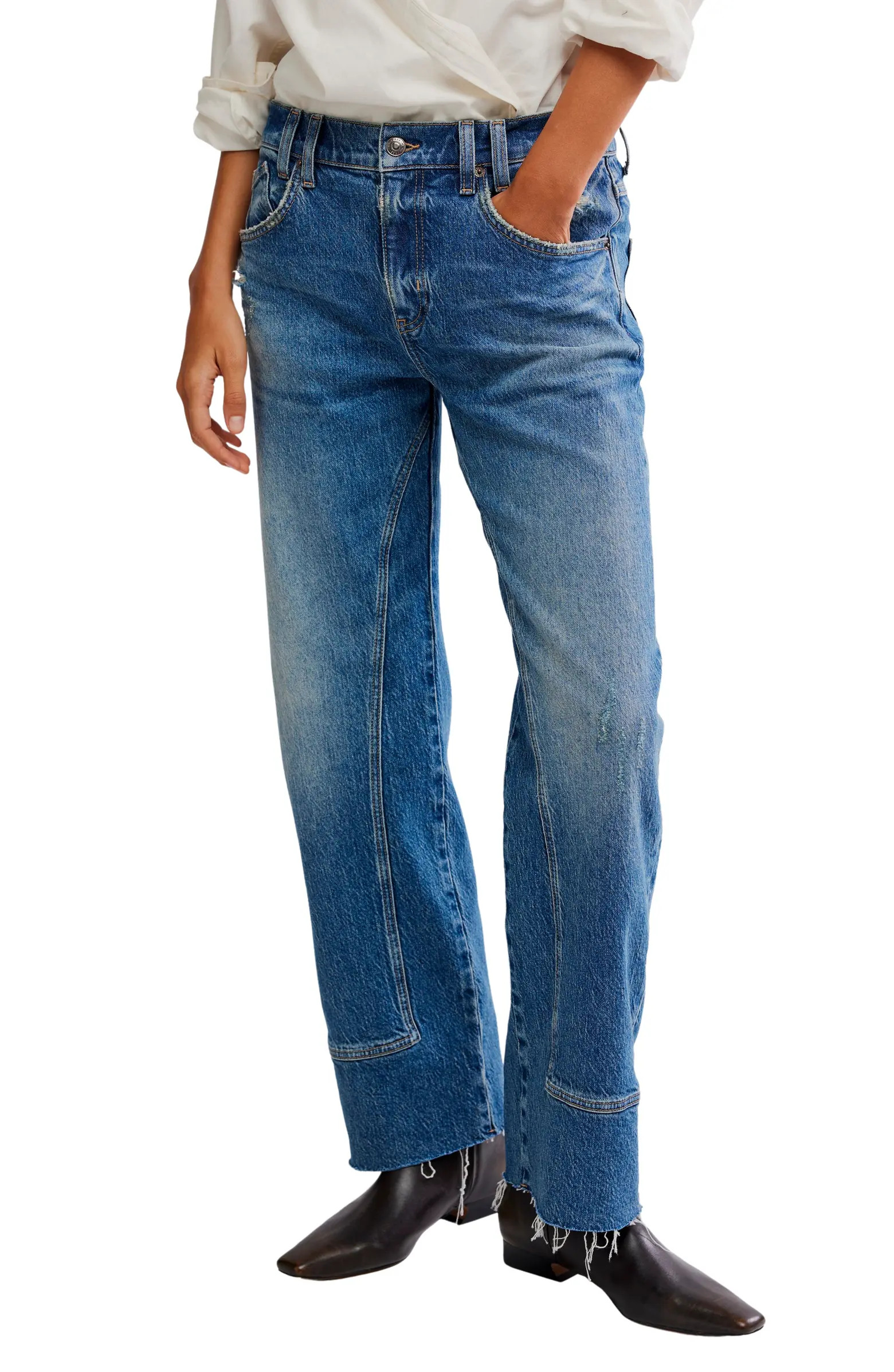 We the Free Risk Taker Raw Hem Straight Leg Jeans | Nordstrom