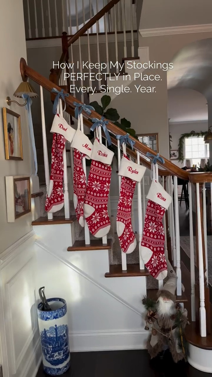 The easiest way to hang stockings on a banister without the sliding, flipping, or constant readjusting. I use a tight ribbon, hidden zip ties, and a simple trick that keeps everything perfectly in place all season long. Linking our stockings, ribbon, garland, and all my bannister favorites here. 🎄✨

⸻

christmas stockings, banister stockings, how to hang stockings, stocking hanging hack, holiday home decor, christmas decor ideas, holiday staircase decor, neutral christmas decor, stocking tutorial, easy christmas hack, staircase garland, christmas decorating tips, christmas 2025 decor, stocking ideas, holiday ribbon, christmas banister styling

⸻

#LTKHoliday #LTKHome #LTKSeasonal #LTKDecor #LTKHolidayHome #LTKChristmas #LTKChristmasDecor #HolidayDecor #ChristmasStockings #BanisterDecor #NeutralChristmas #HolidayDIY #ChristmasDecorIdeas #HolidayInspo #StockingHack #Christmas2025 #HolidayHomeDecor #HolidayTips #ChristmasHome #BanisterStyling #ChristmasInspo #HolidayFavorites #ChristmasHacks #StockingIdeas #SeasonalDecor #HolidayHomes

#LTKHome #LTKCyberWeek #LTKHoliday