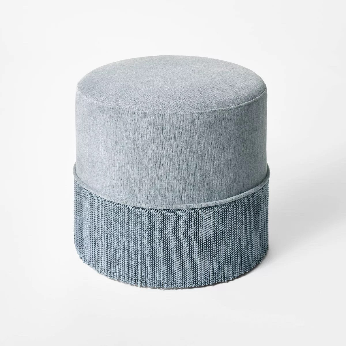 Target blue fringe ottoman under $100