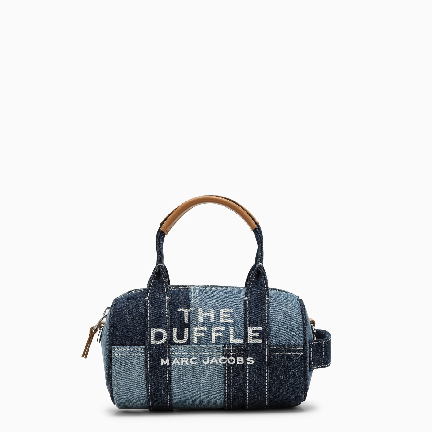 Blue Mini Duffle Bag in patchwork denim | The Double F