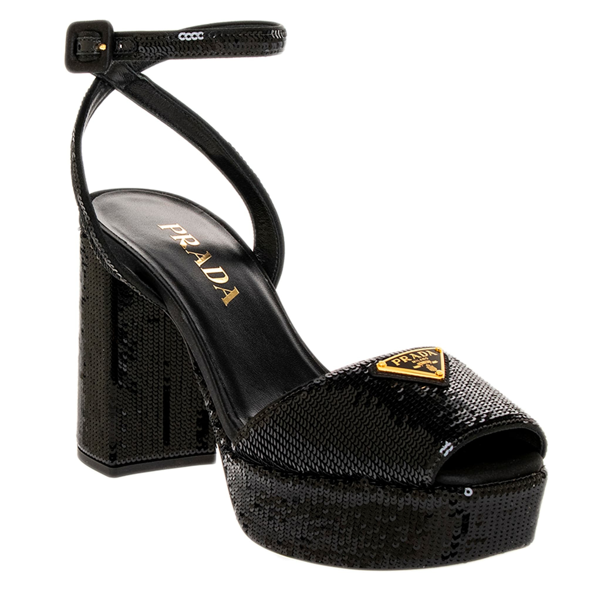 Prada Sequin Platform Sandals | Overstock