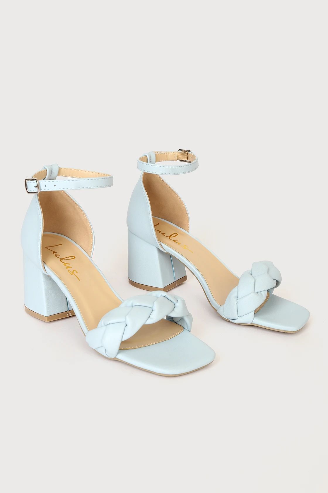 Elda Light Blue Woven Ankle Strap High Heeled Sandals | Lulus (US)