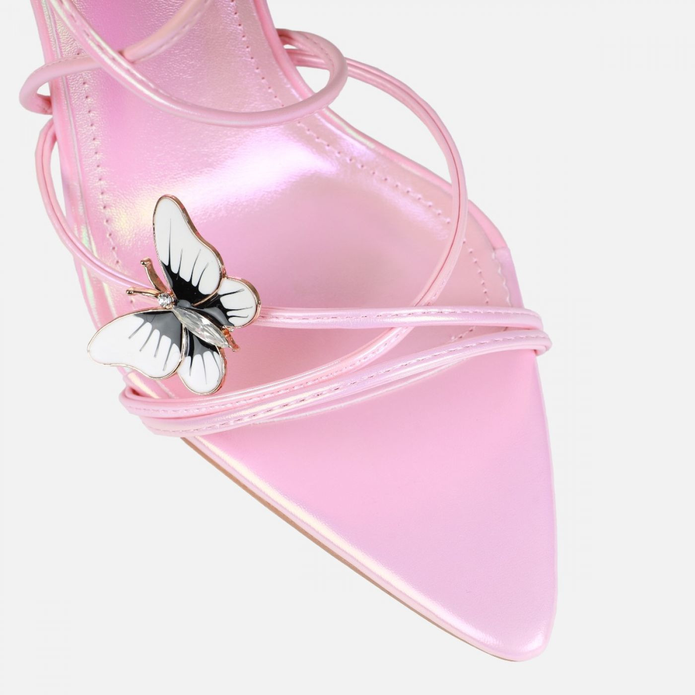 Aponi Pink Butterfly Lace Up Heels | Simmi Shoes